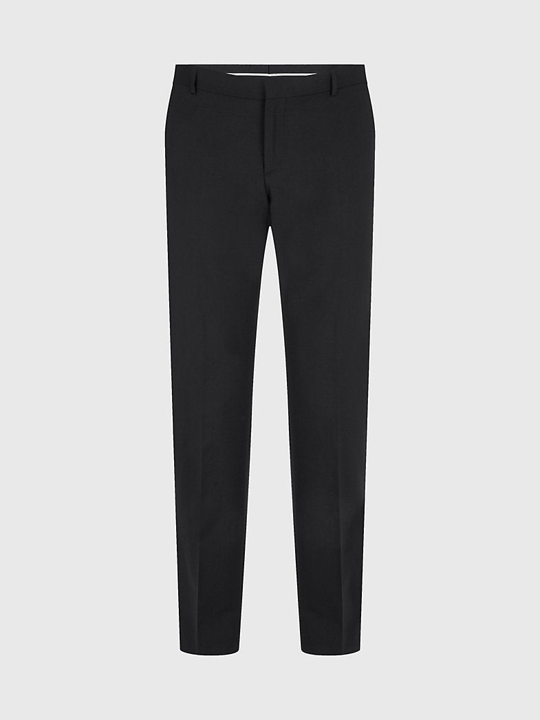 Slim Wollen Stretch Pantalon - Black
