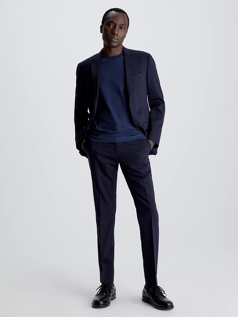 Slim Wollen Stretch Pantalon - Navy