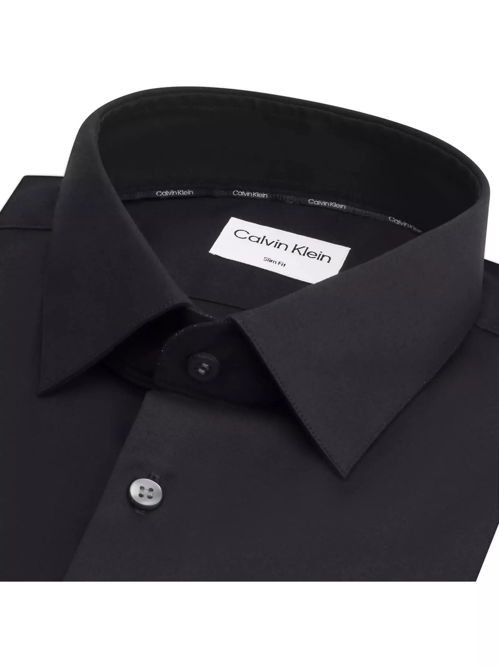 Poplin stretch slim overhemd - Black