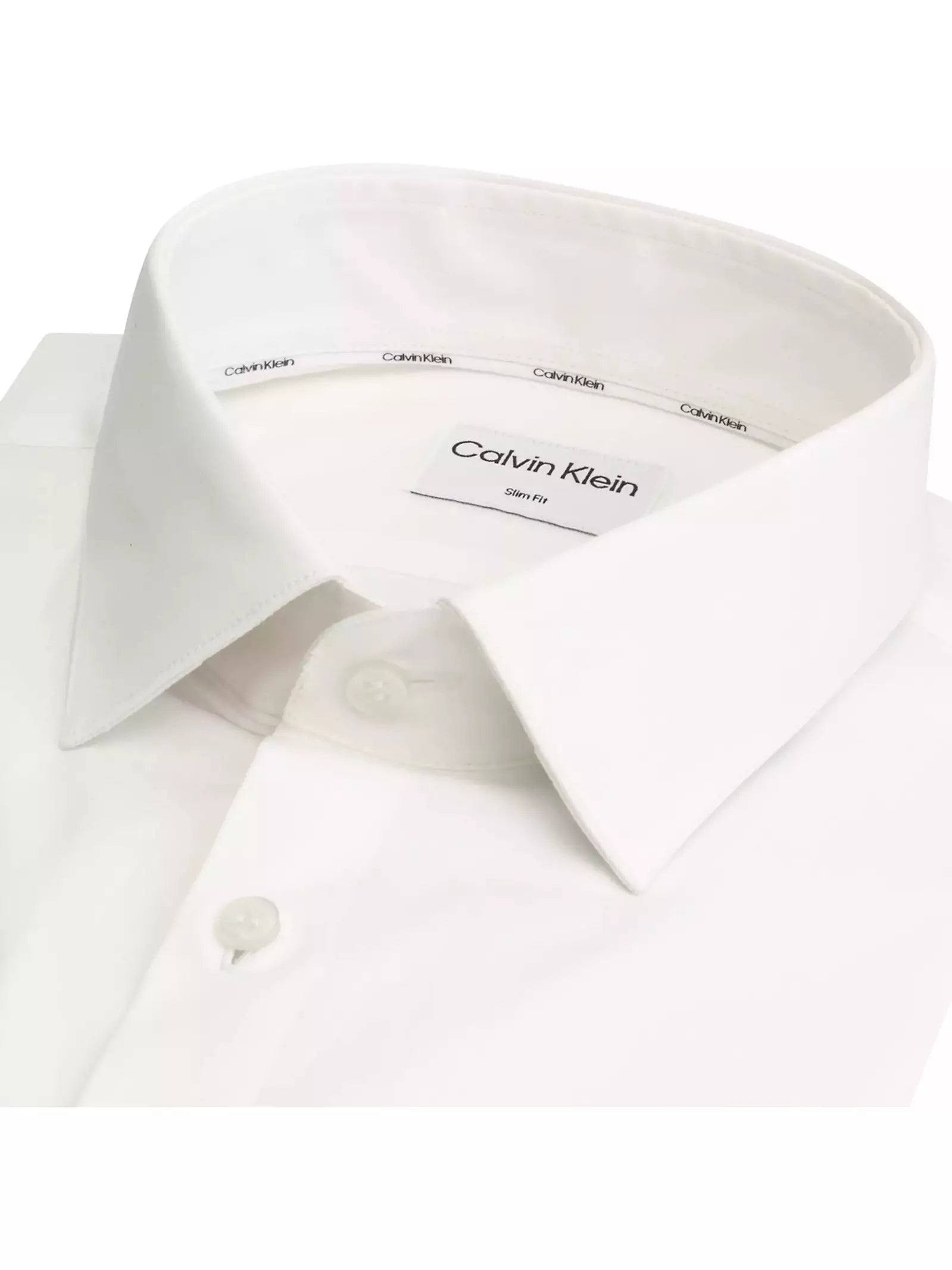 Poplin stretch slim overhemd - White