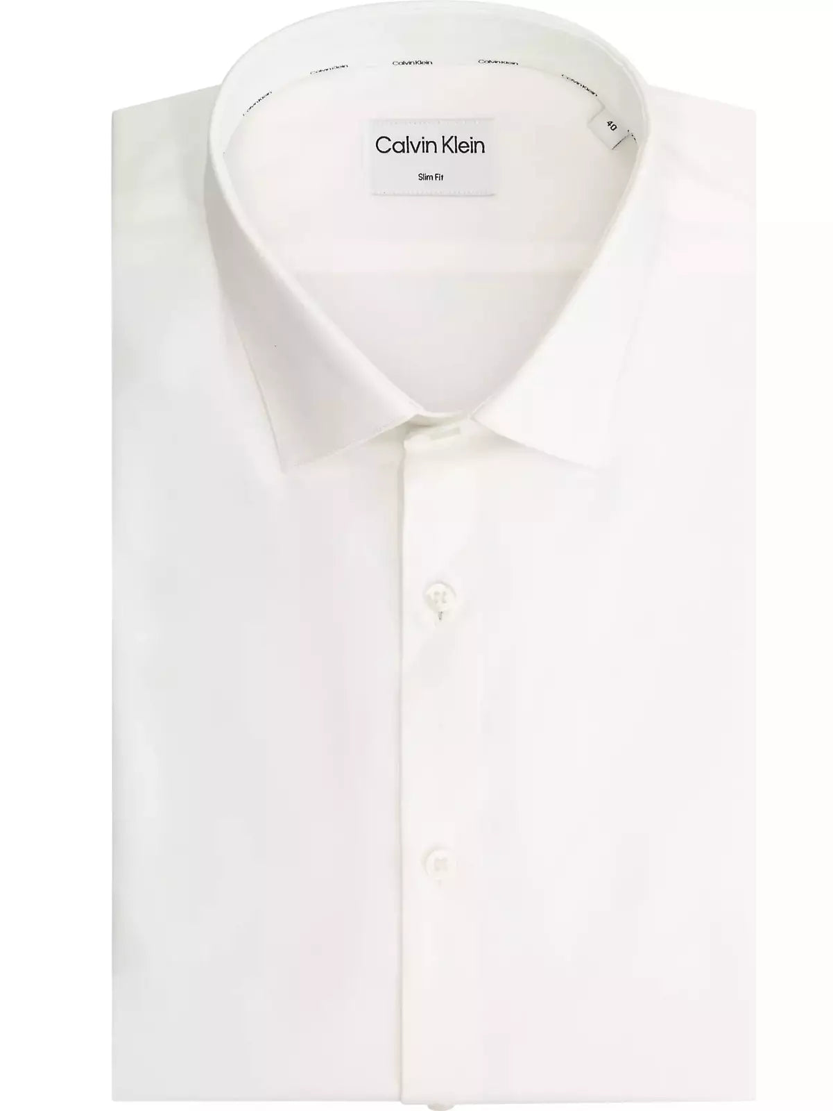 Poplin stretch slim overhemd - White