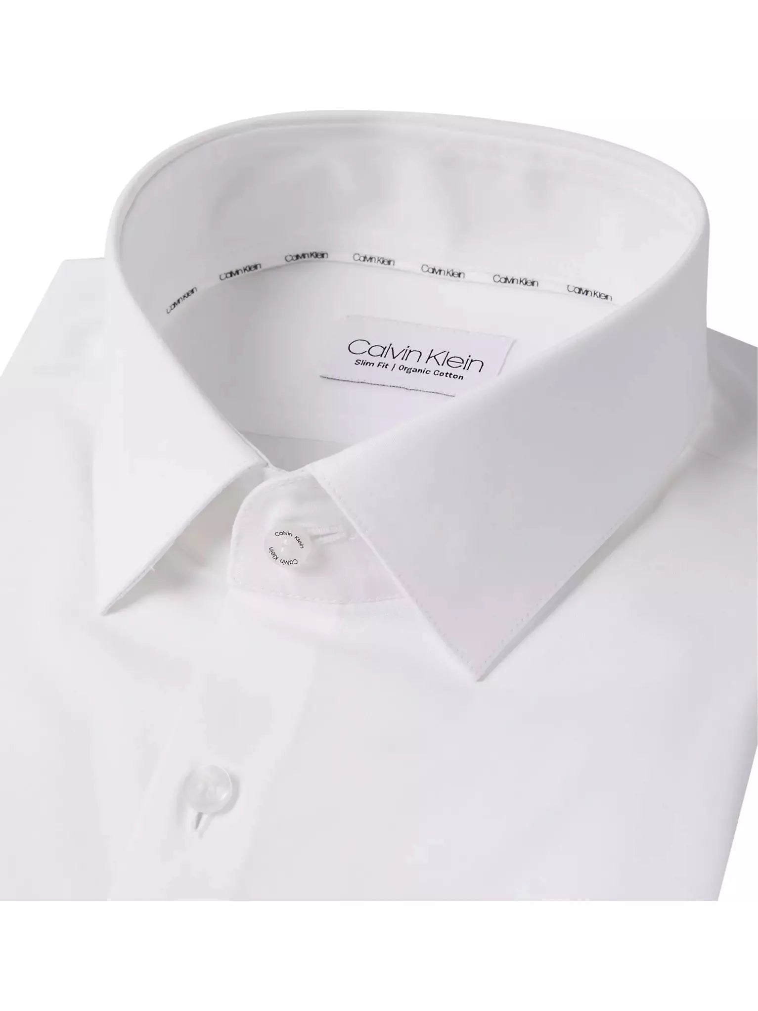 Poplin stretch slim overhemd - White