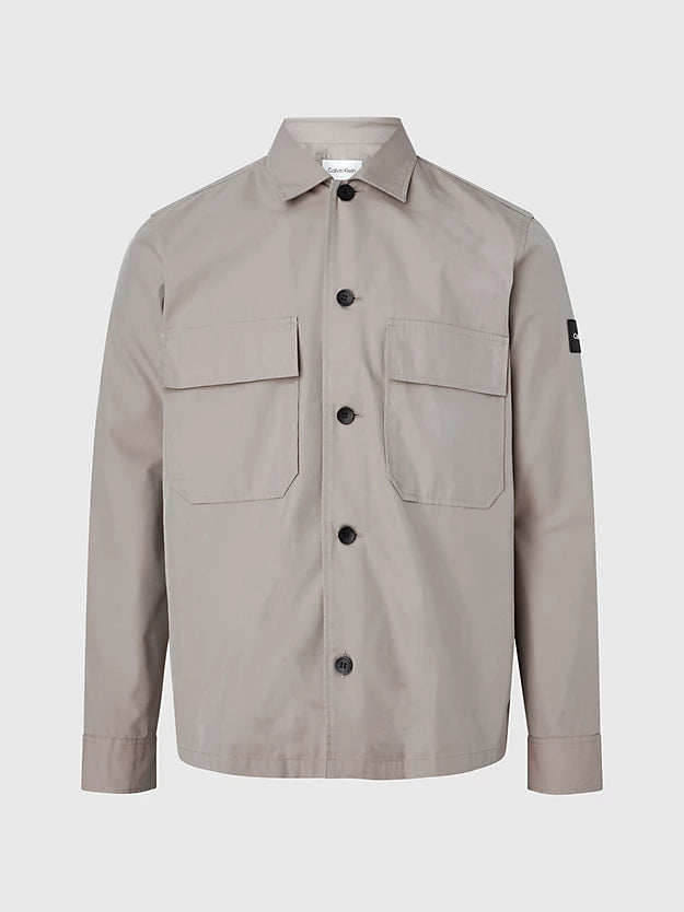Cotton nylon overshirt - Fresh clay