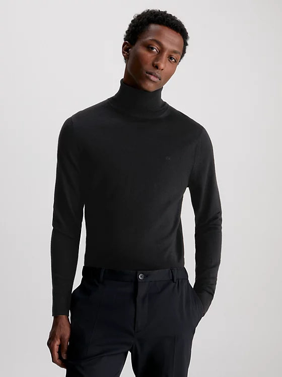 MERINO TURTLE NECK CK BLACK K10K110420