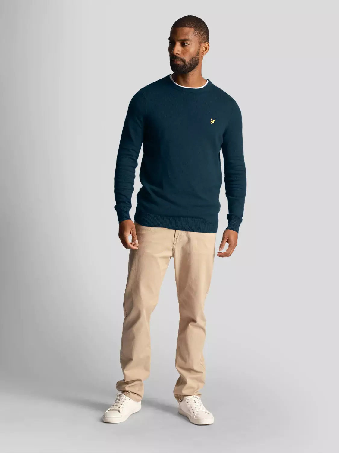 Cotton Merino Crew Jumper Apres Navy (w992)