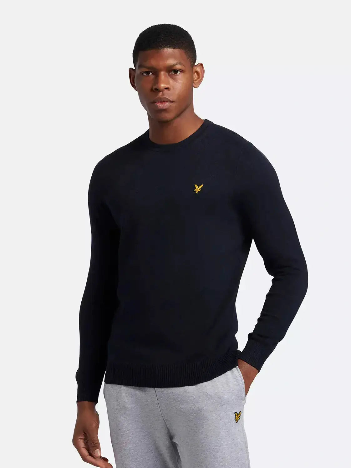 Cotton Merino Crew Jumper Dark Navy (z271)