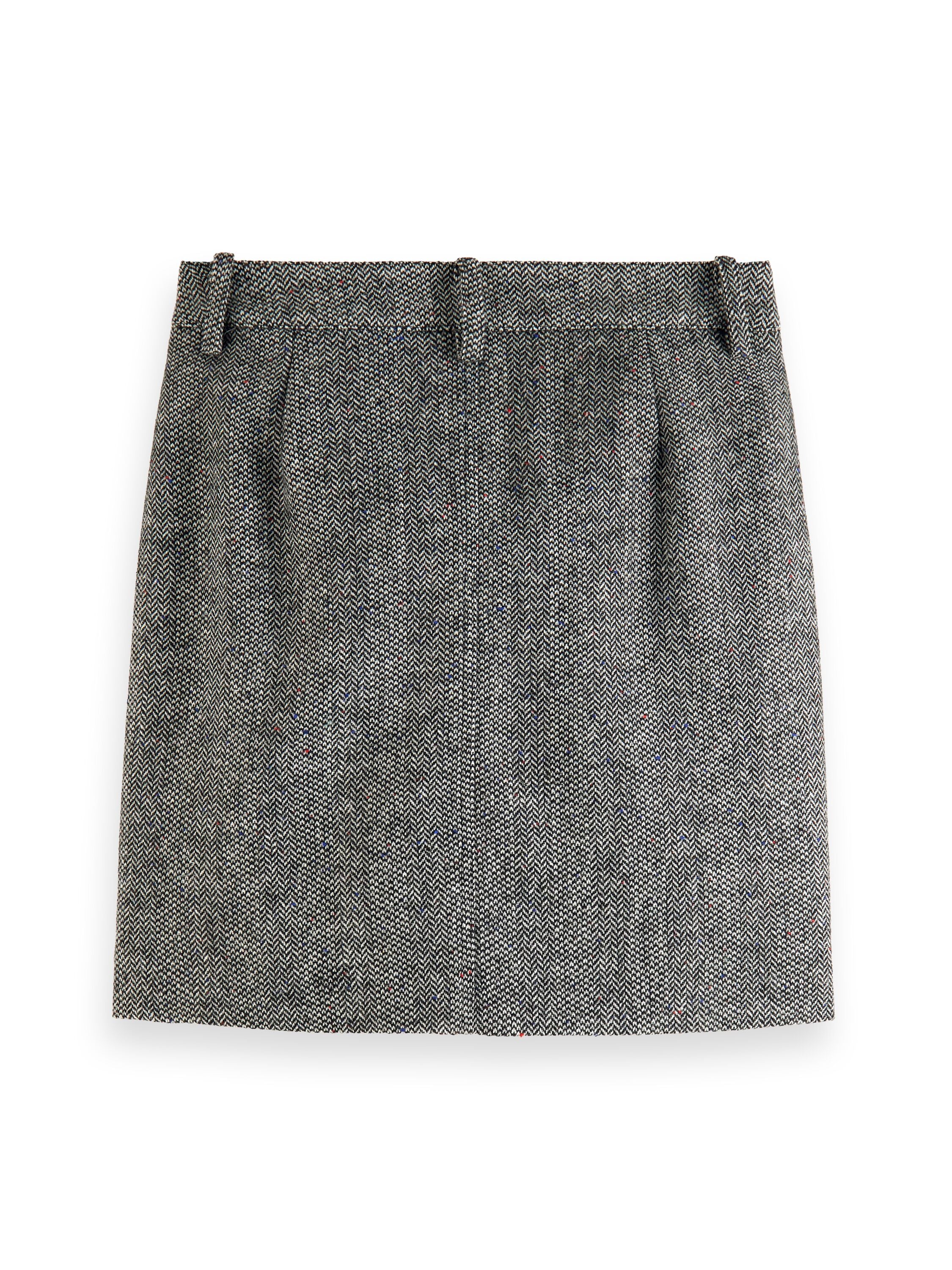 Herringbone high rise mini skirt Herringbone Tweed
