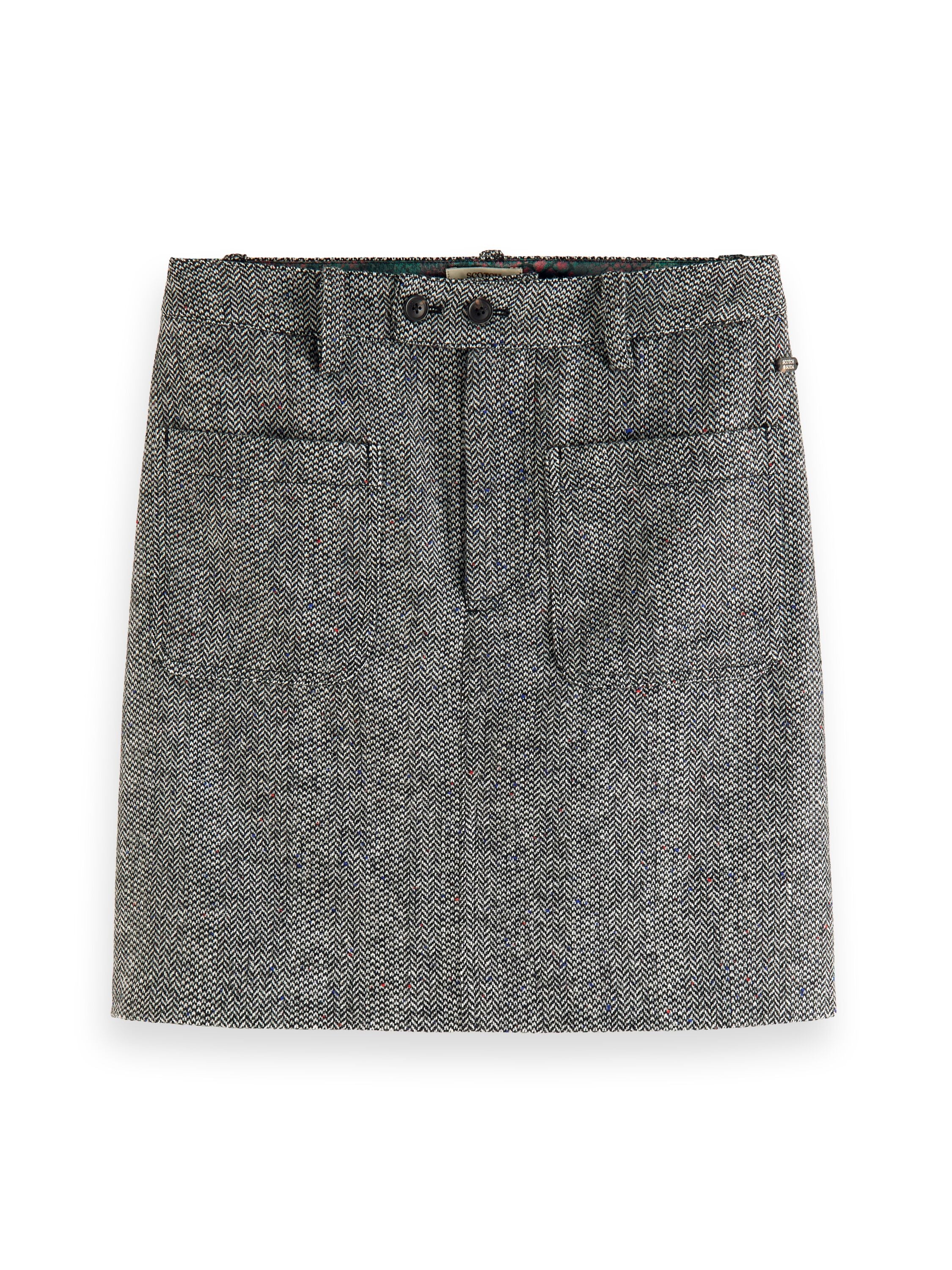 Herringbone high rise mini skirt Herringbone Tweed