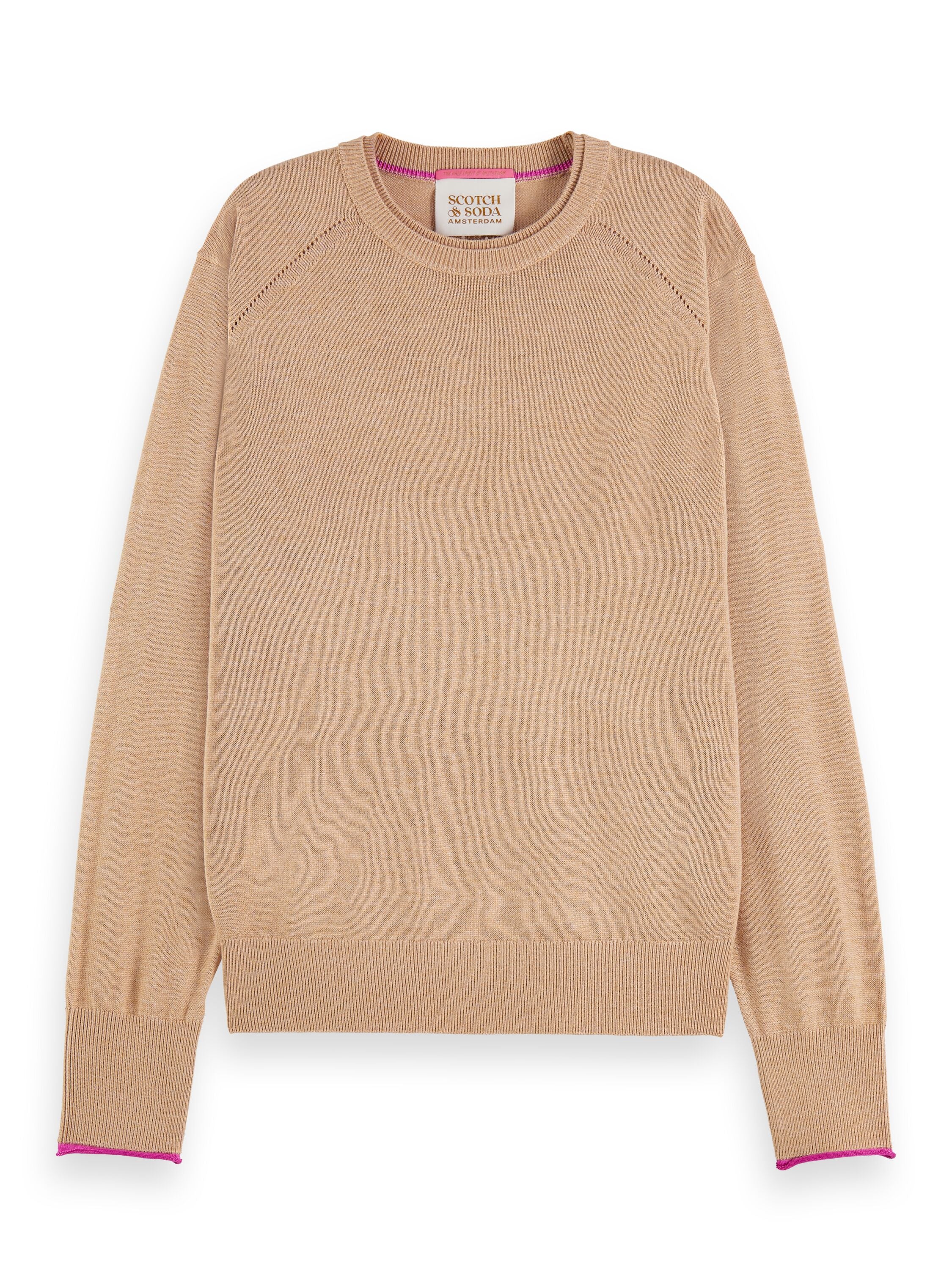 Basic crew neck pullover Sand Melange