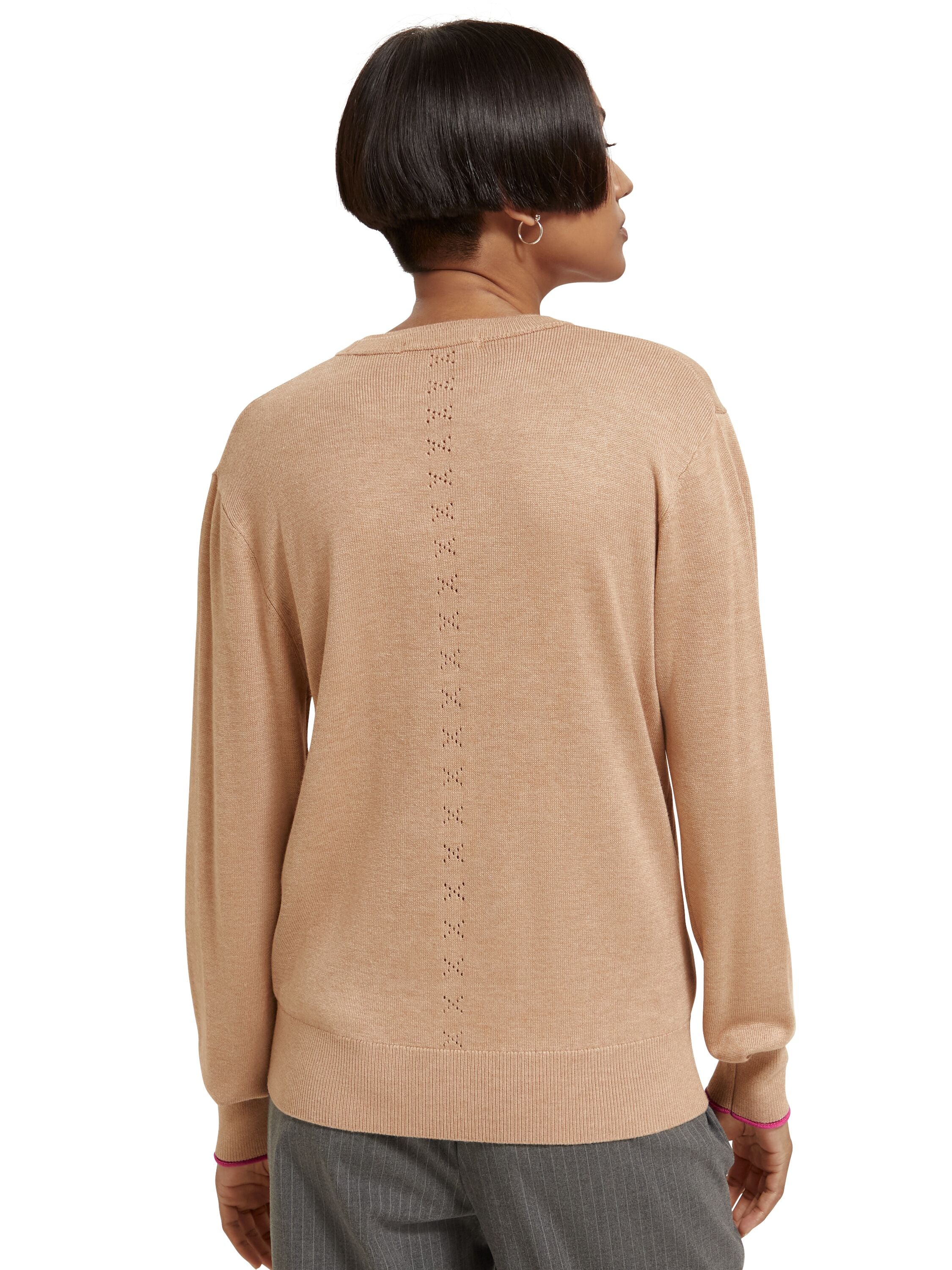Basic crew neck pullover Sand Melange