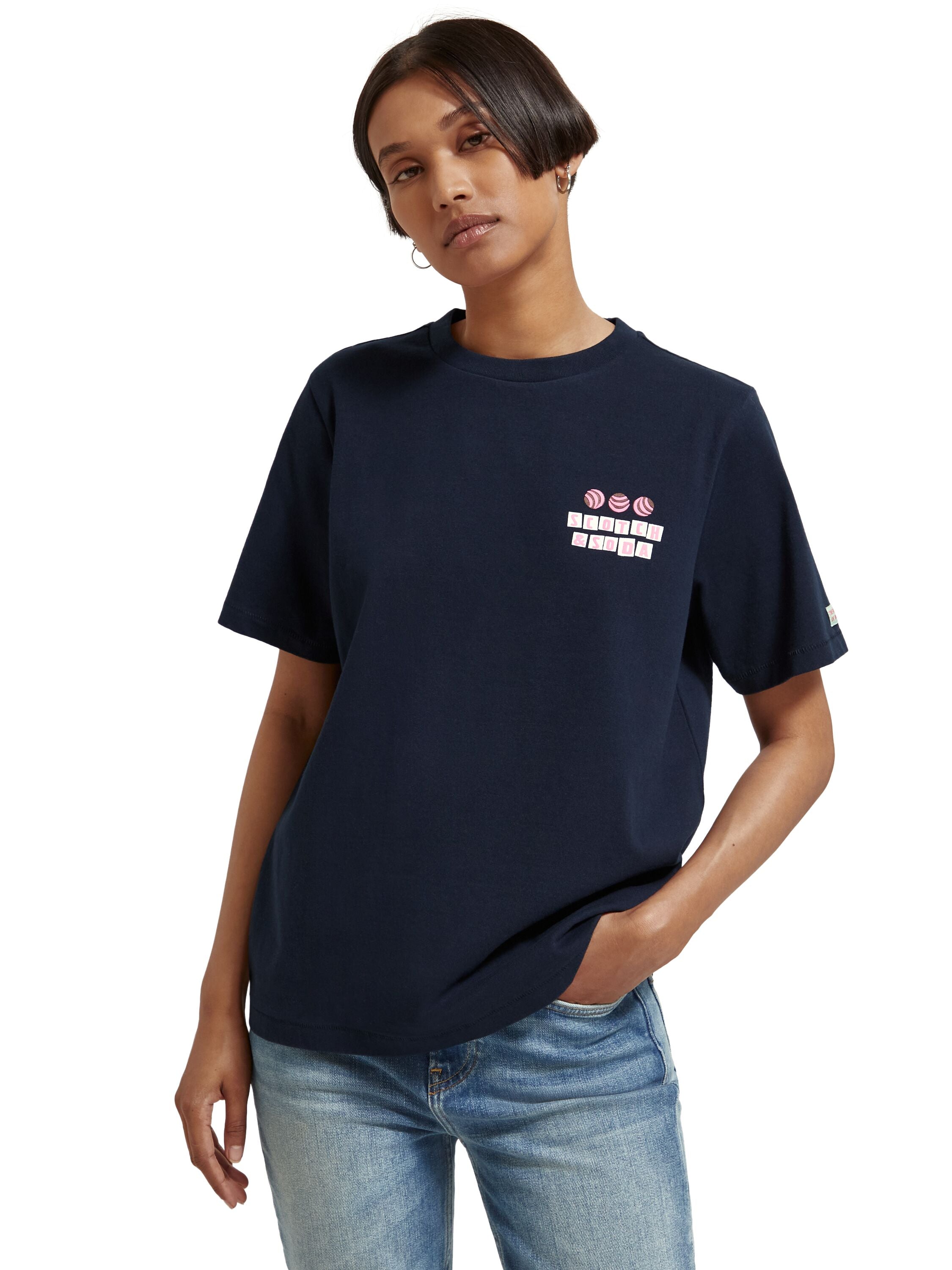 Cotton In Conversion regular fit T-shirt with chest artwork Night