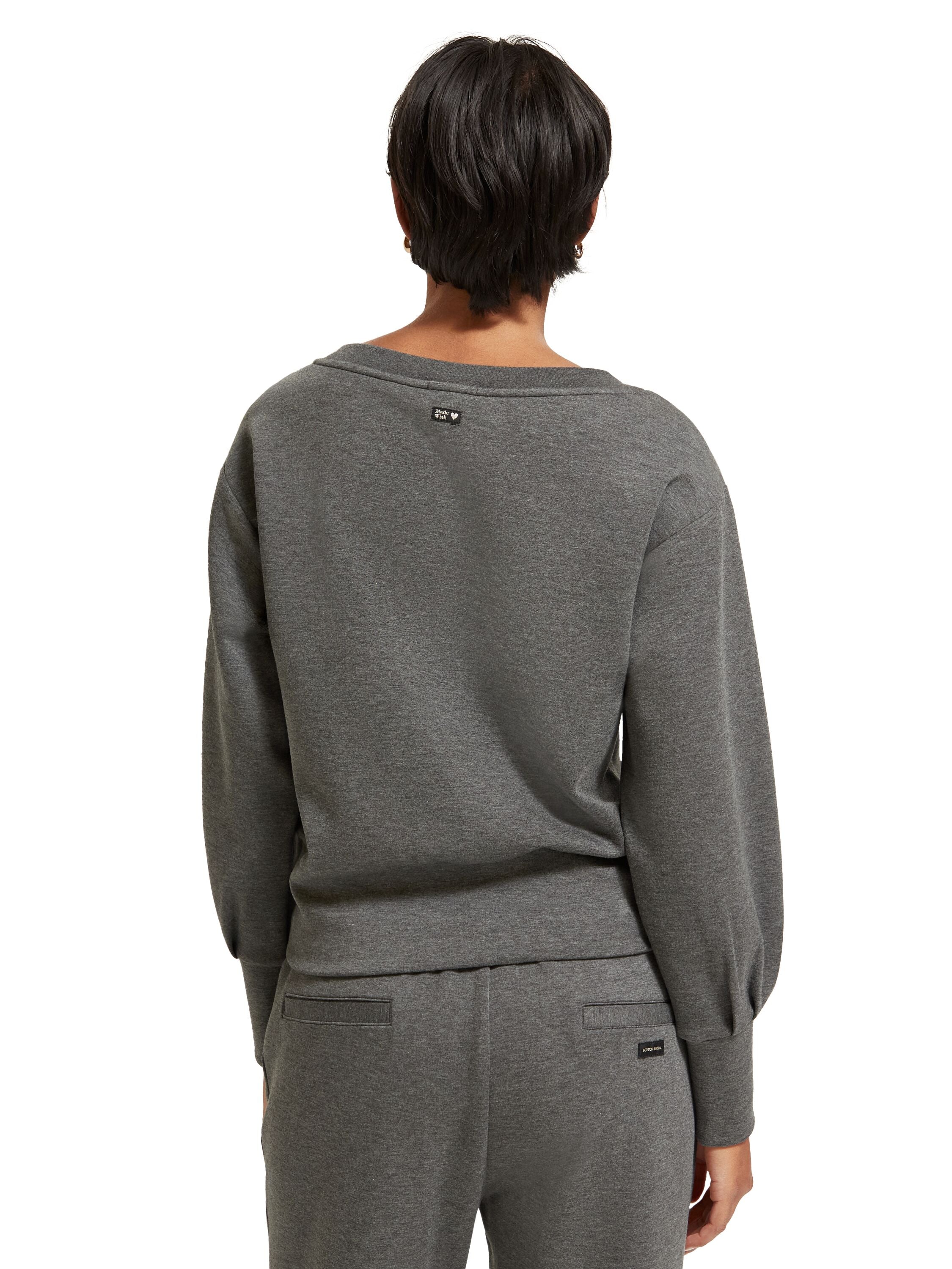 Boatneck sweatshirt Dark Grey Melange