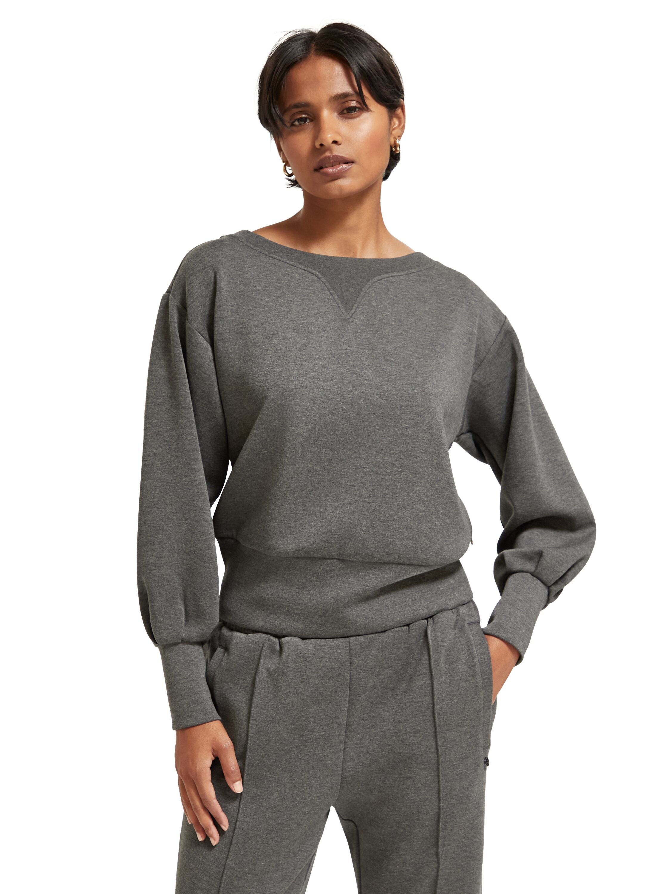 Boatneck sweatshirt Dark Grey Melange