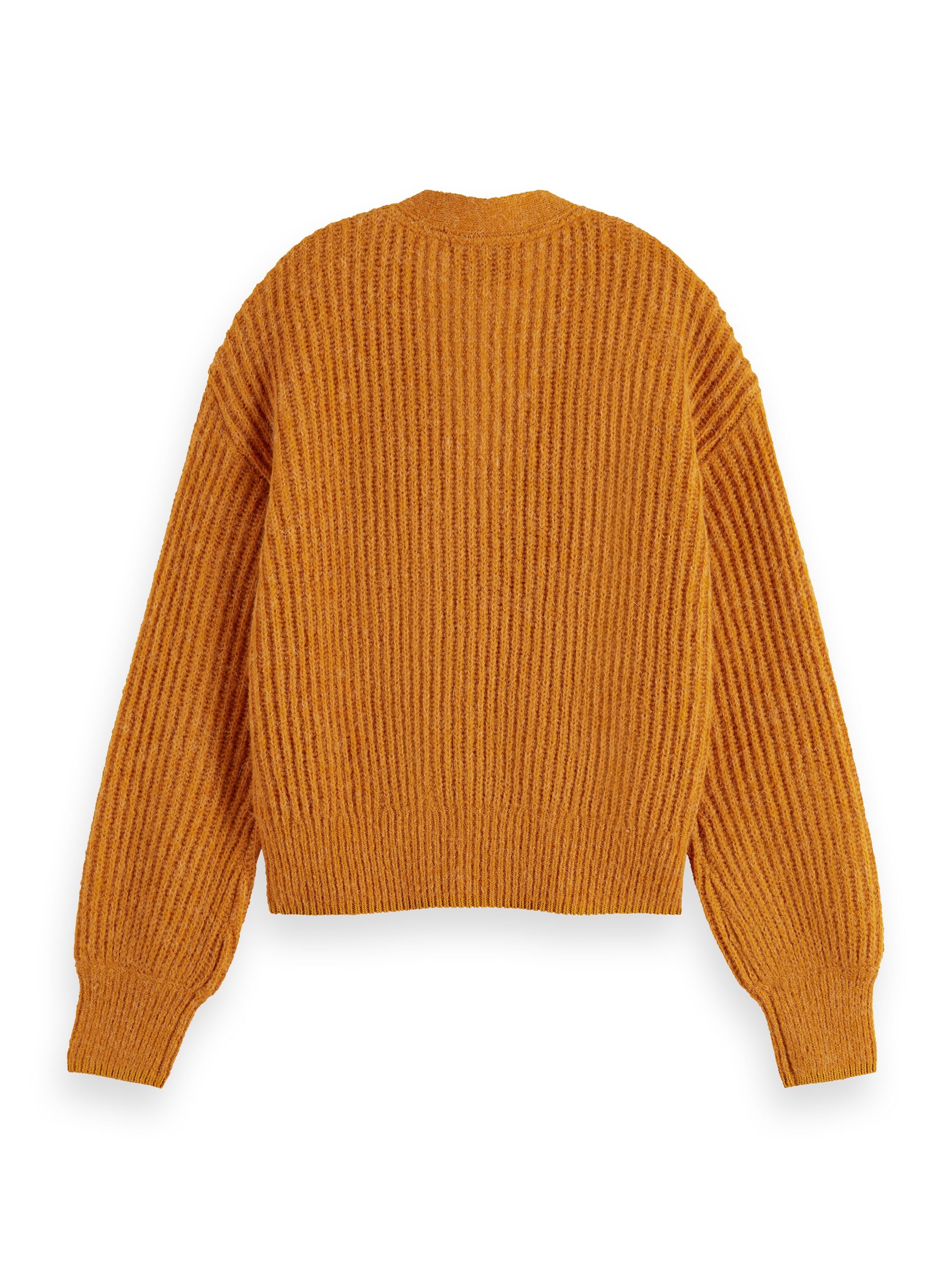 Fuzzy cardigan with voluminous sleeves - Cinnamon Spice Melange