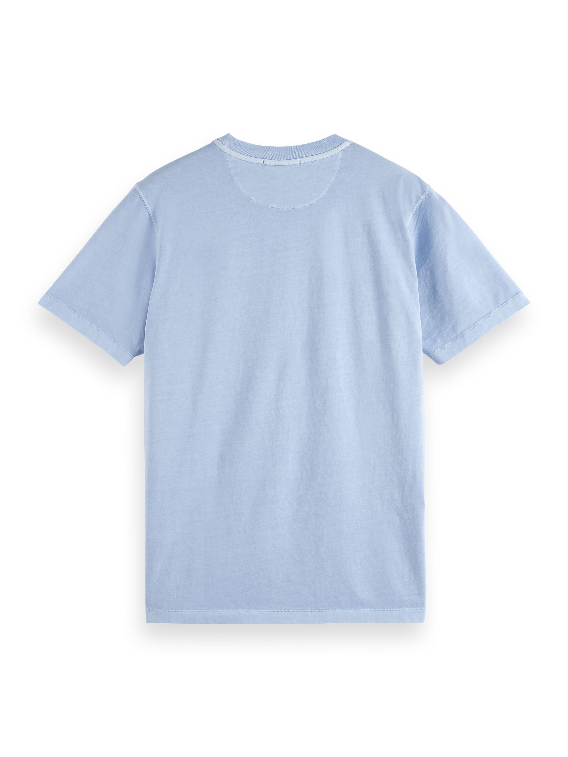Garment dye logo embroidery tee Sea blue