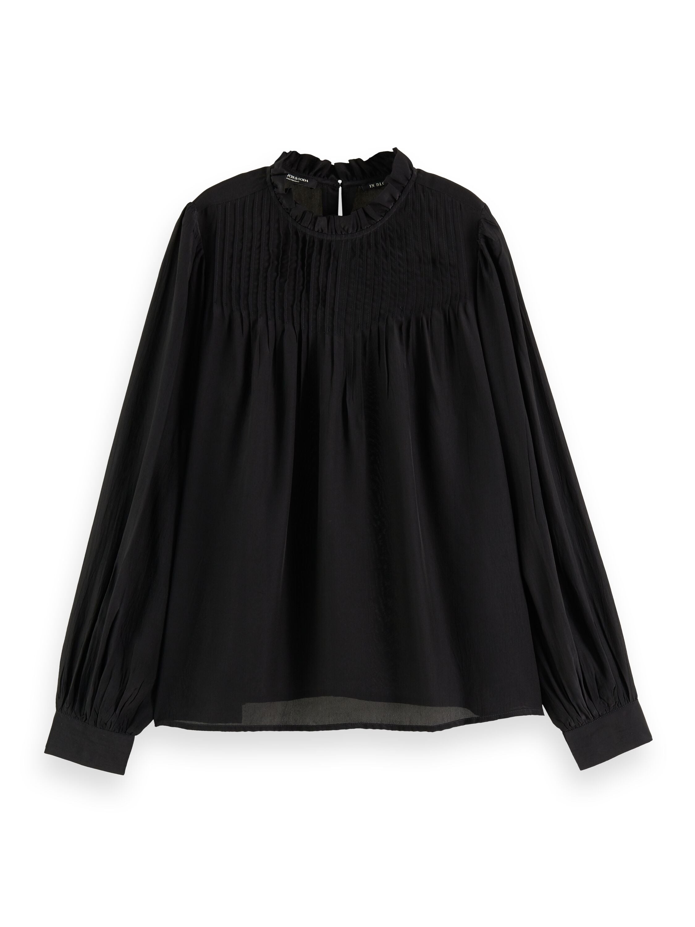 Pintuck blouse with ruffle