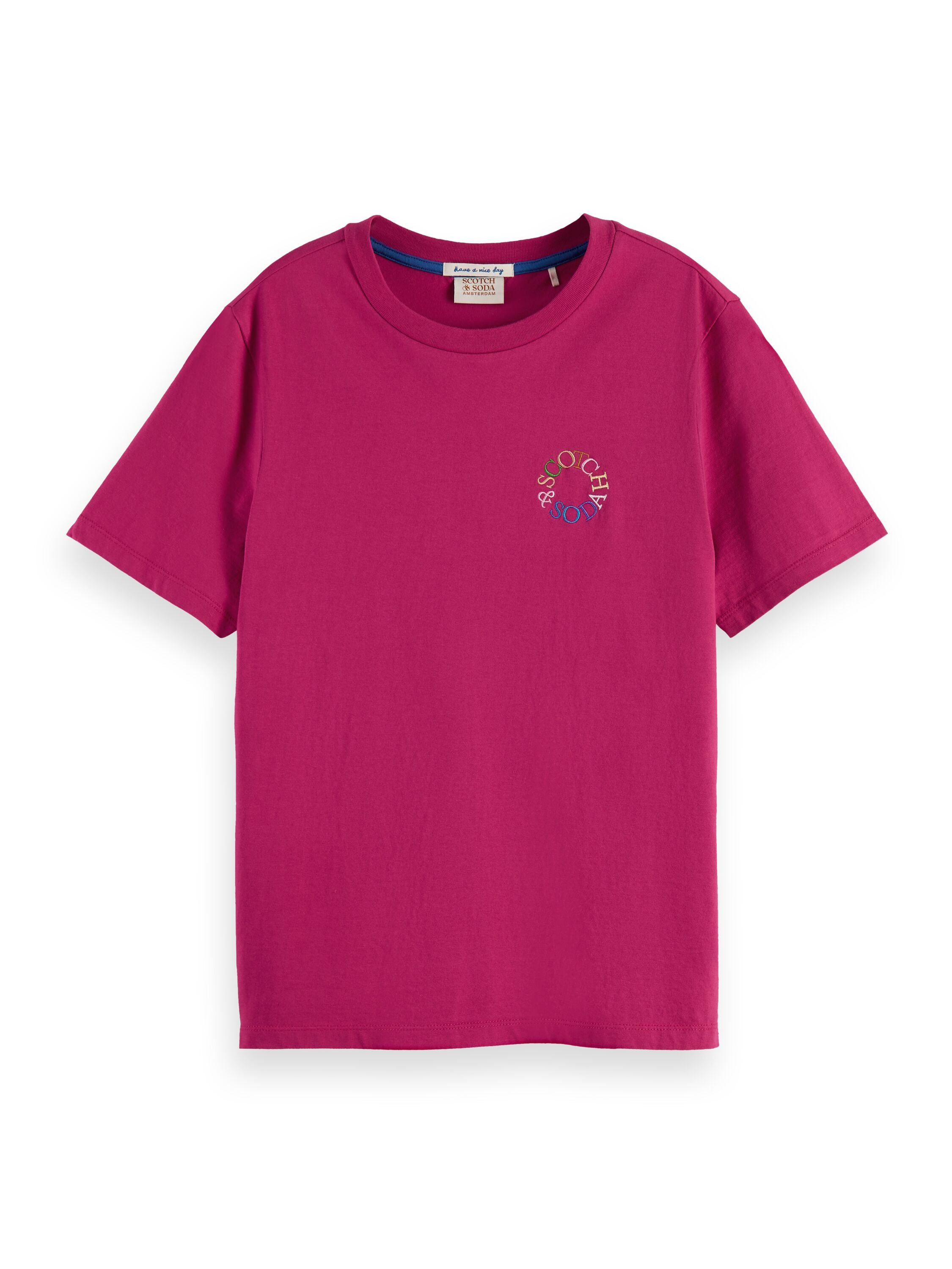Circle logo regular-fit T-shirt in Cherry Pie Red