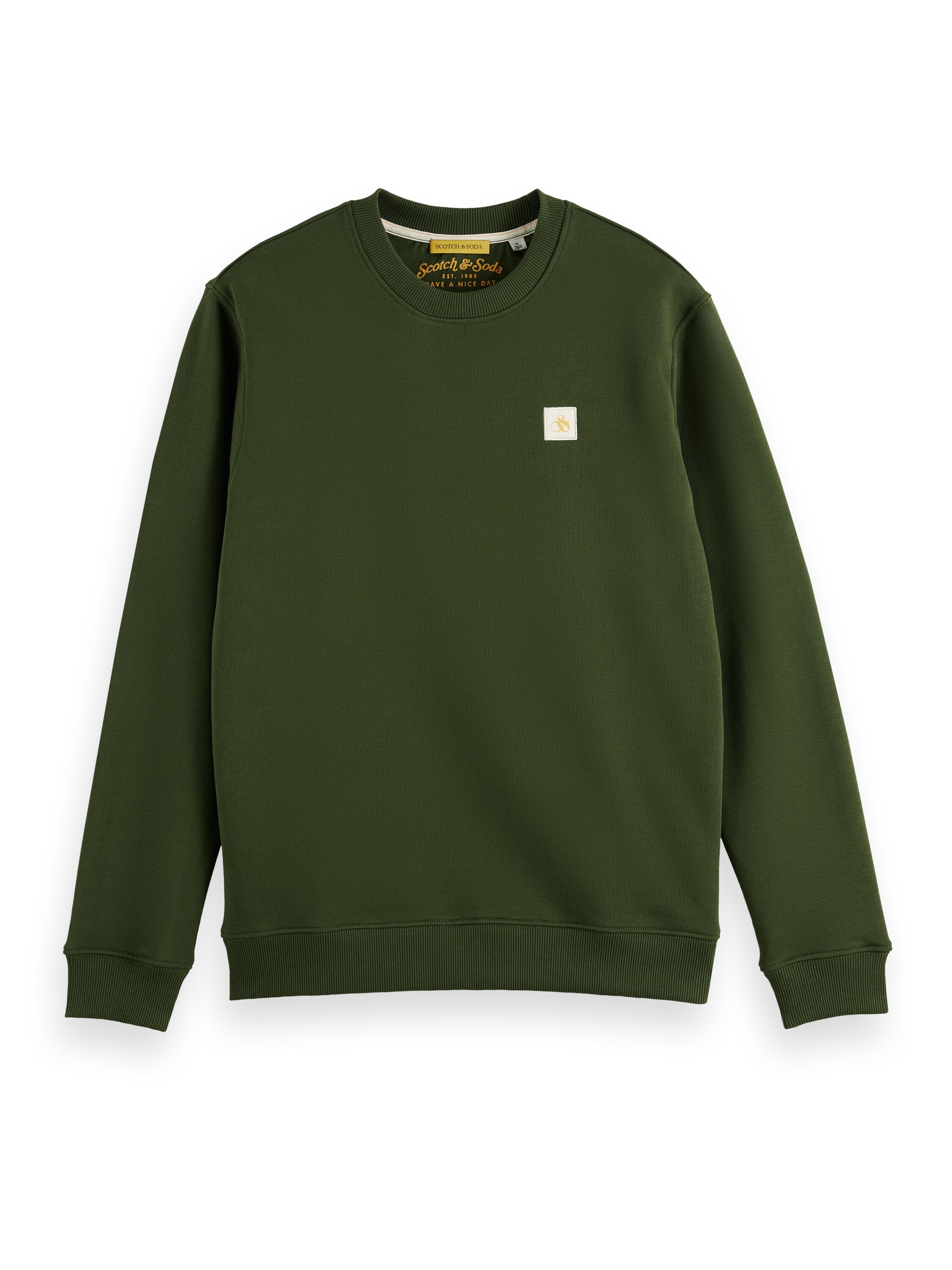 Essentials Logo Badge Crew Neck Sweat Field Green