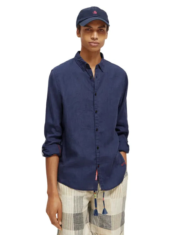 Linen long sleeve Marine