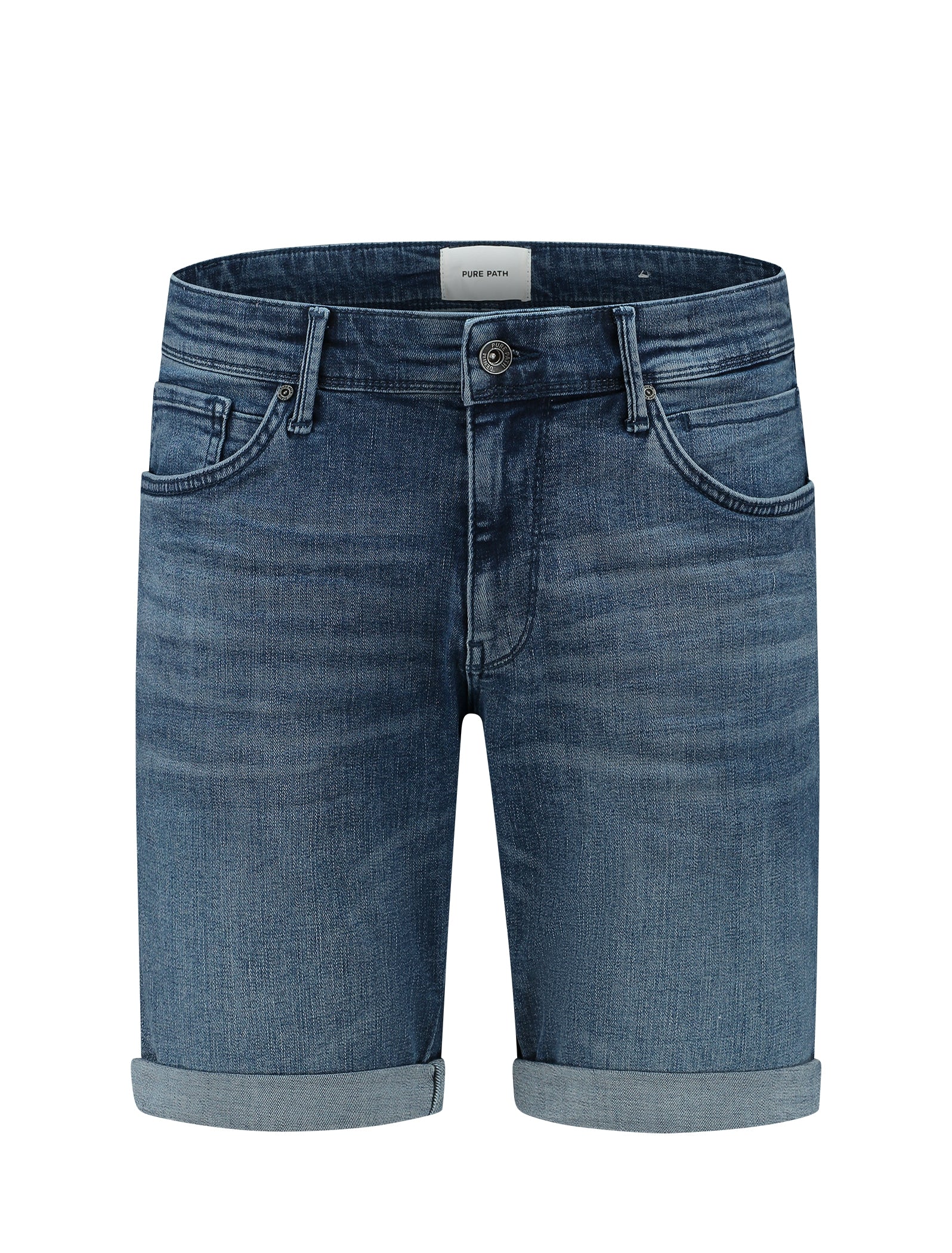 The Steve Skinny Fit Shorts Denim Mid Blue W1287