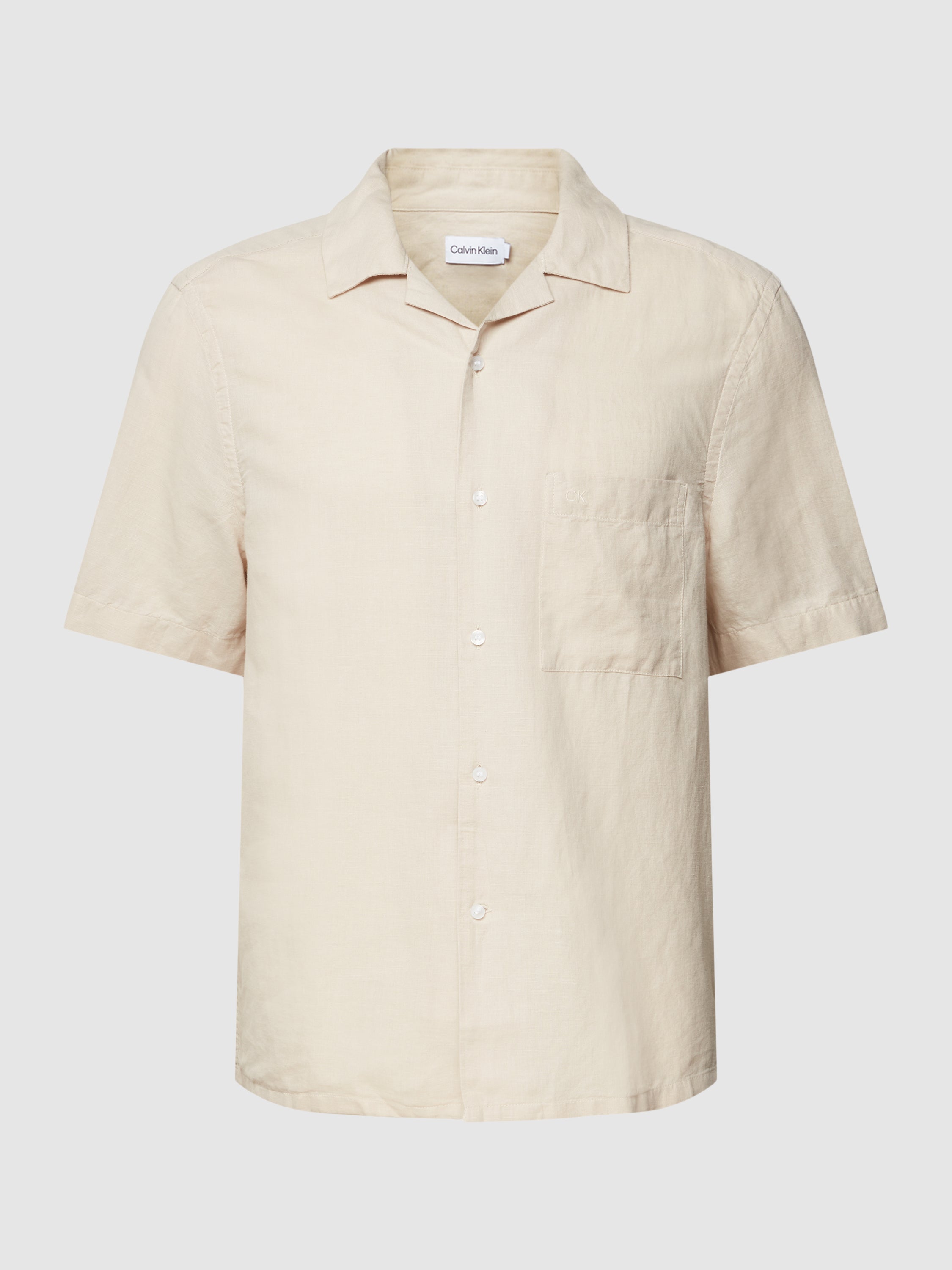 LINEN COTTON CUBAN S/S SHIRT Stony Beige