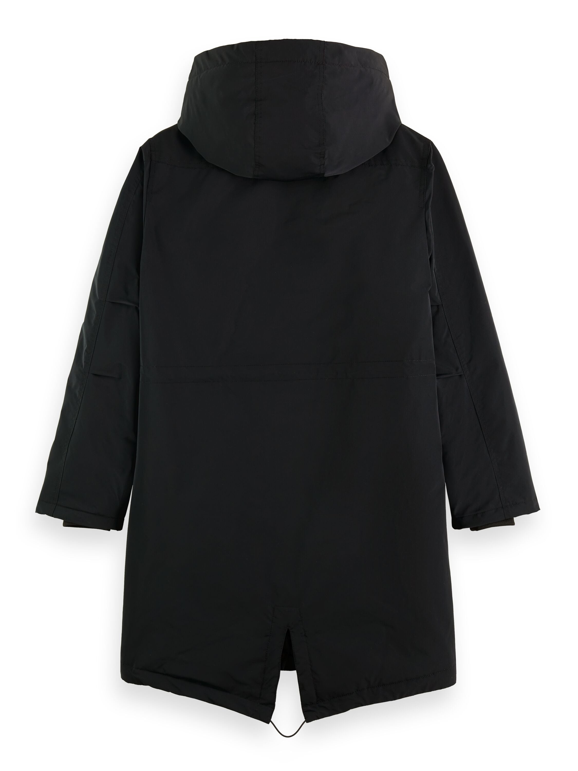 Water repellent mid length parka with Repreve® filling Black