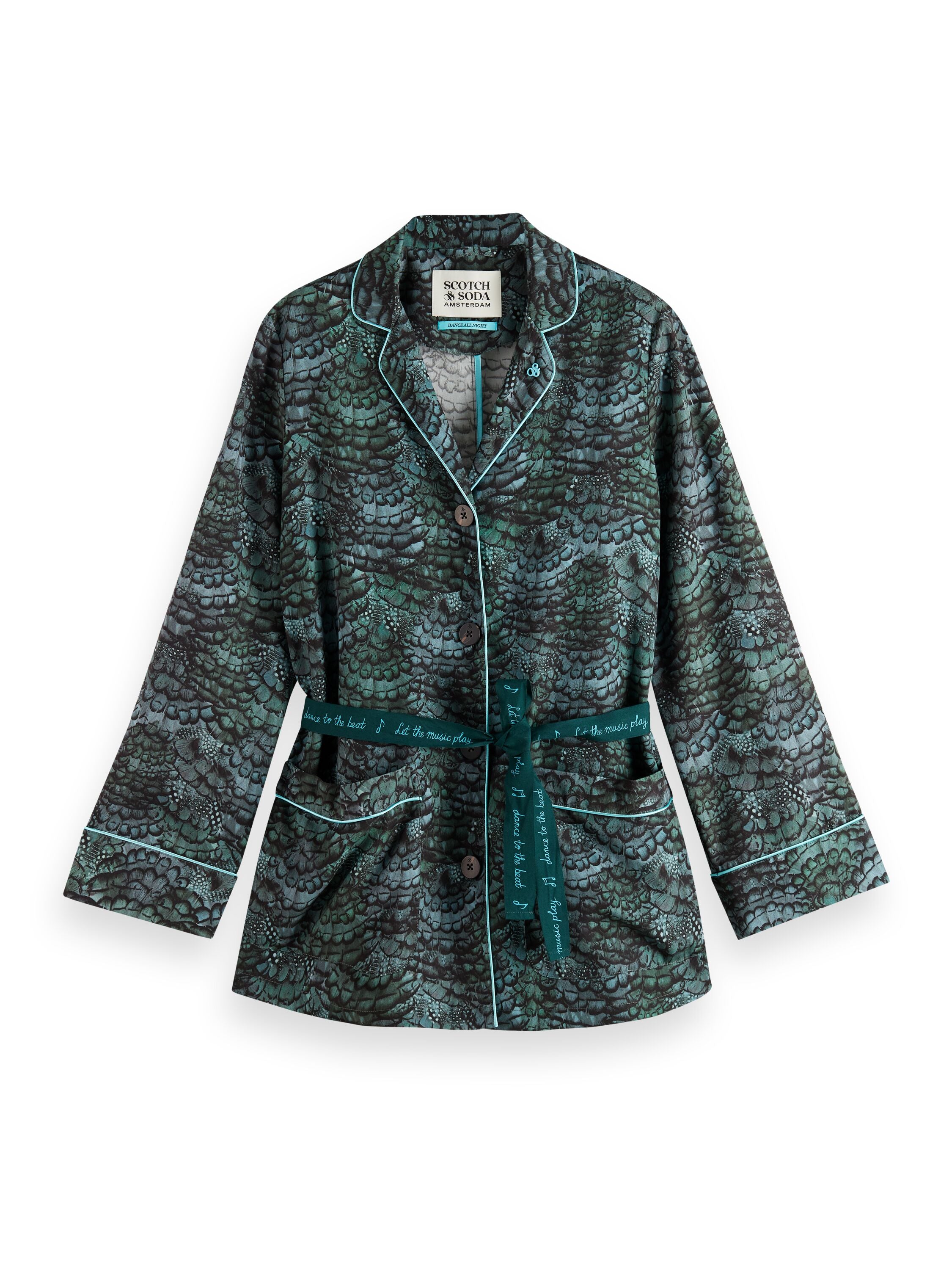 Pyjama loose fit blazer Feather Bottle Green