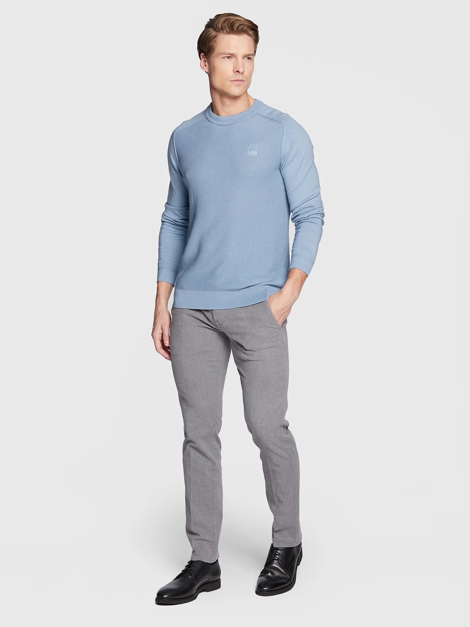 Slim chino broek - grey