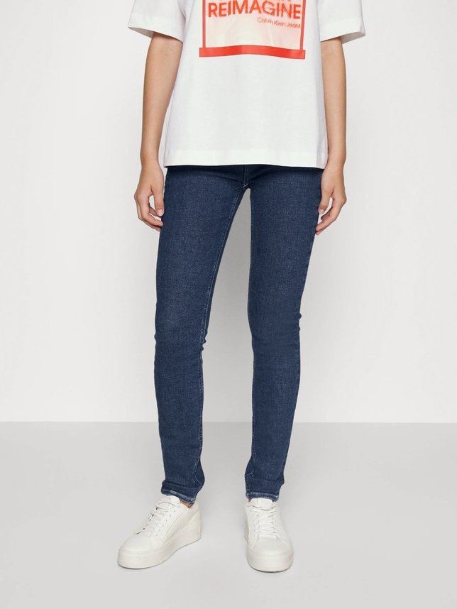 High rise skinny jeans - dark denim