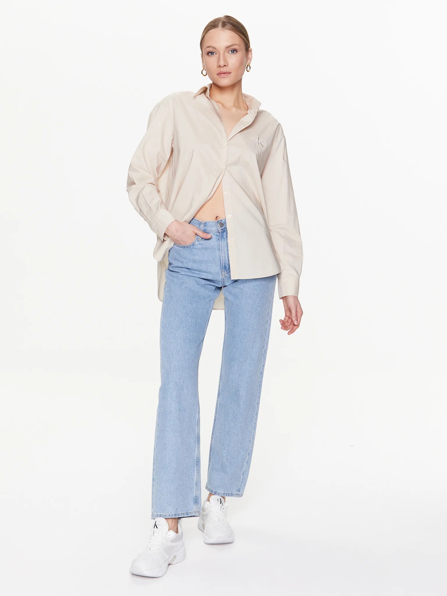 Monologo relaxed shirt - Classic Beige