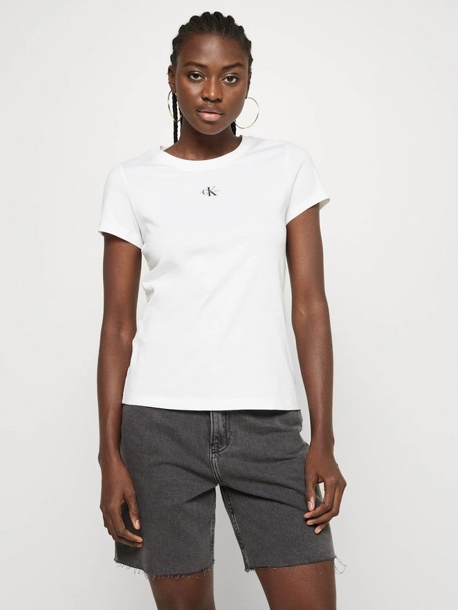 Micro monologo slim fit t-shirt Bright White