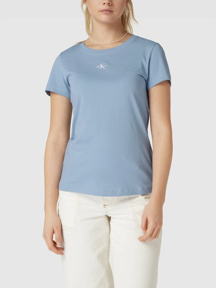 Micro monologo slim fit t-shirt - iceland blue