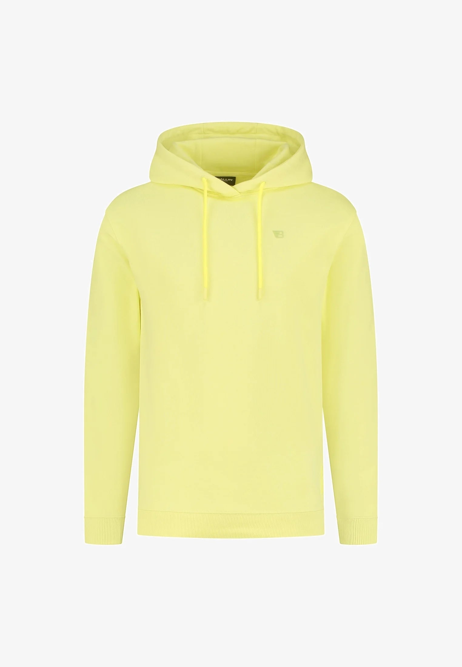Hoodie with chest print and silicon badge yellow