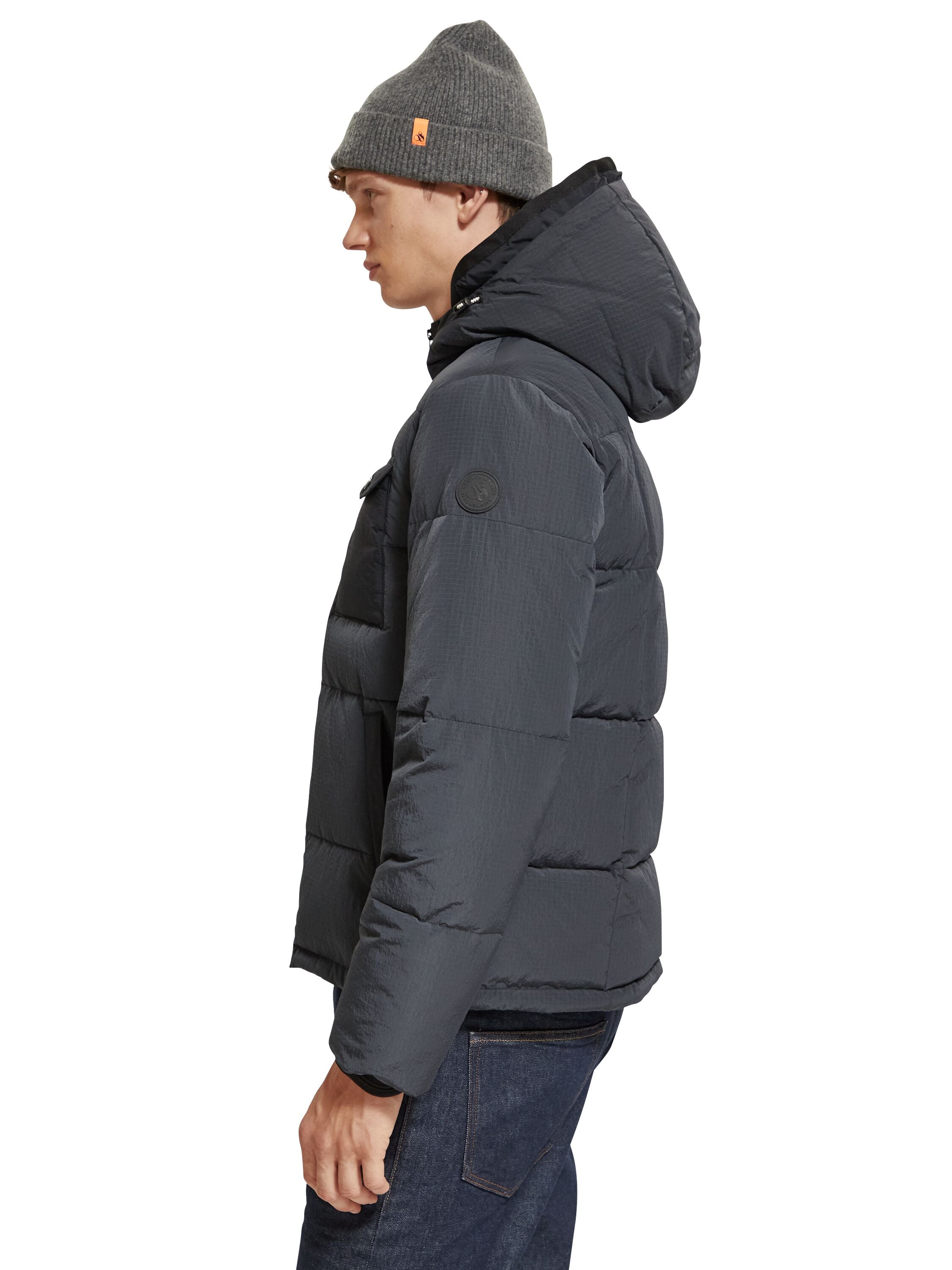 Hooded Puffa Jacket Black