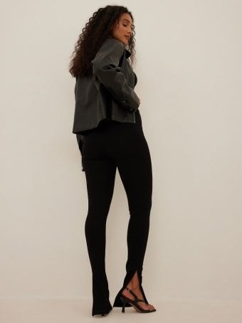 side slit jersey pants