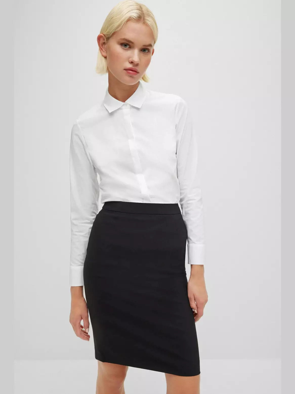 Regulair fit blouse in popeline van stretchkatoen