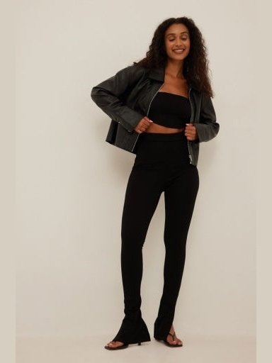 side slit jersey pants