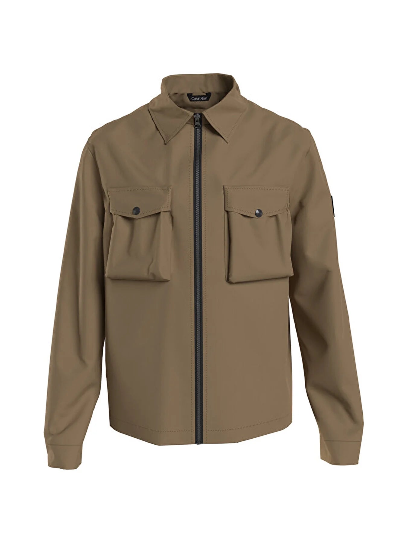 Shirtjack Met Rits - Naturel kaki