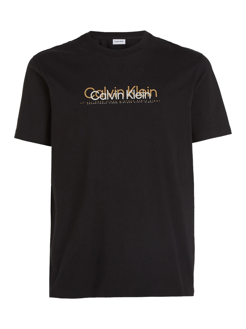 DOUBLE FLOCK LOGO T-SHIRT CK BLACK K10K111838