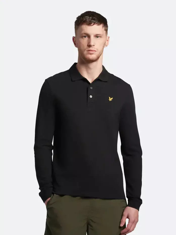 Longsleeve polo - Jet Black