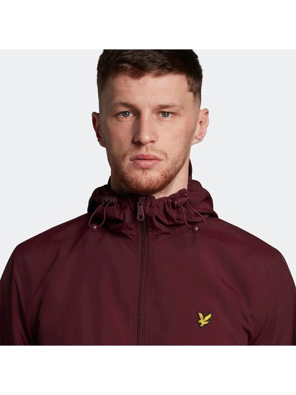 Zip Through Hooded Jacket Burgundy (z562)