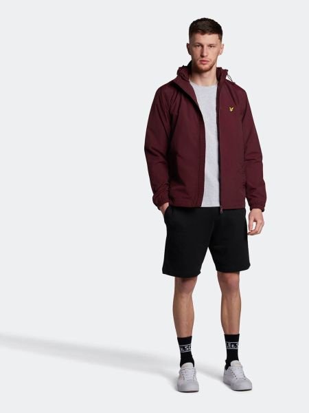 Zip Through Hooded Jacket Burgundy (z562)