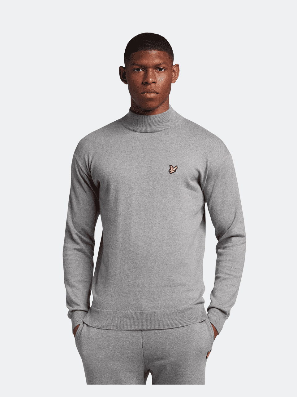 Roll Neck Jumper Mid Grey Marl (t28)