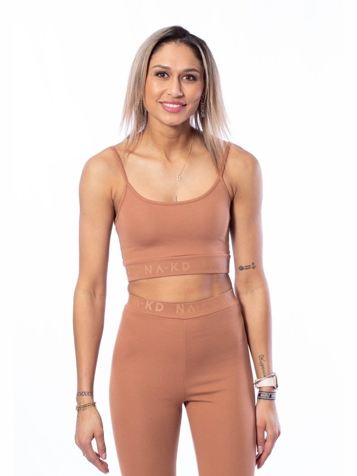 LOGO CROPPED TOP - Mocha
