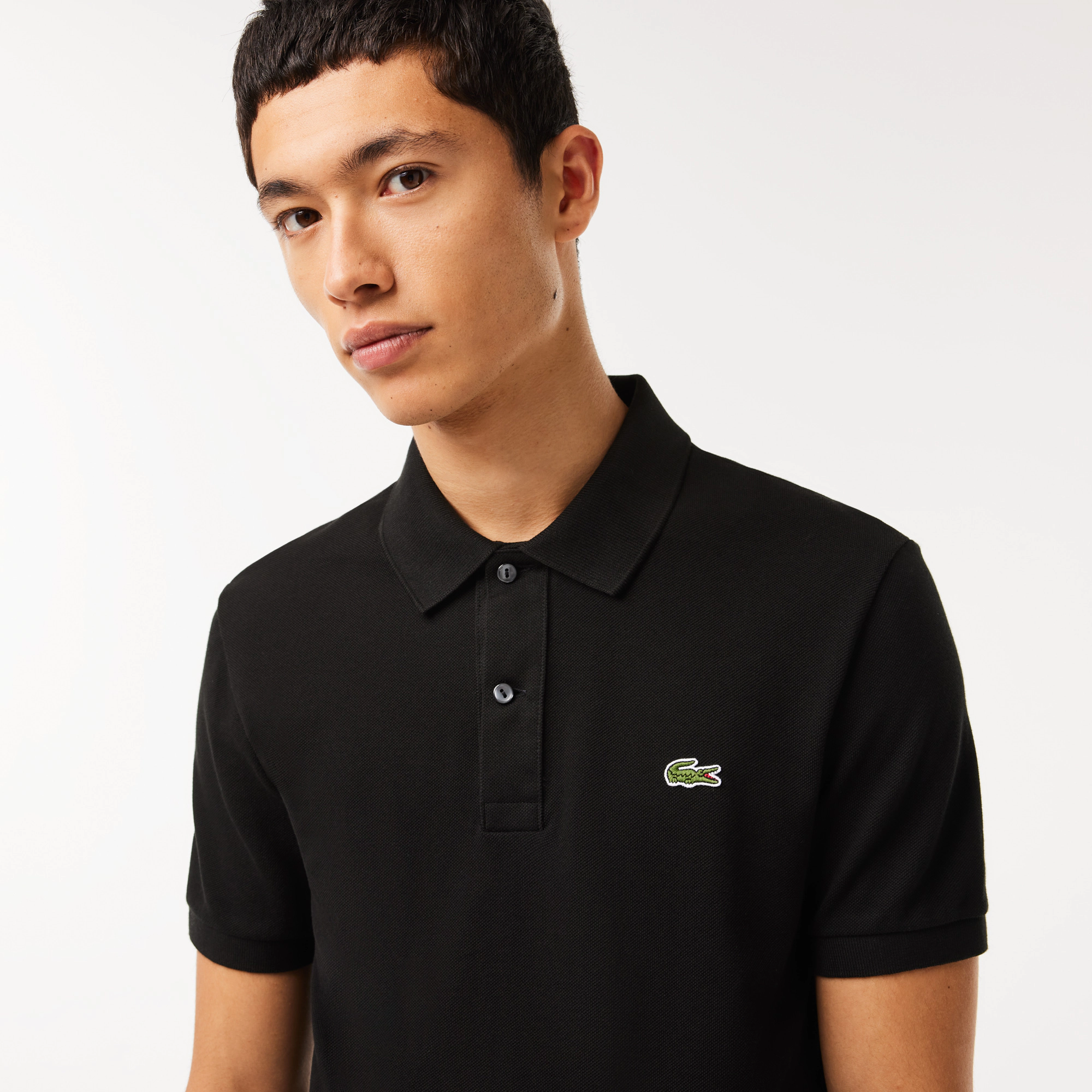 Slim fit polo Black