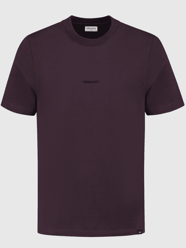 T-shirt with front print and back print 000026 - Aubergine