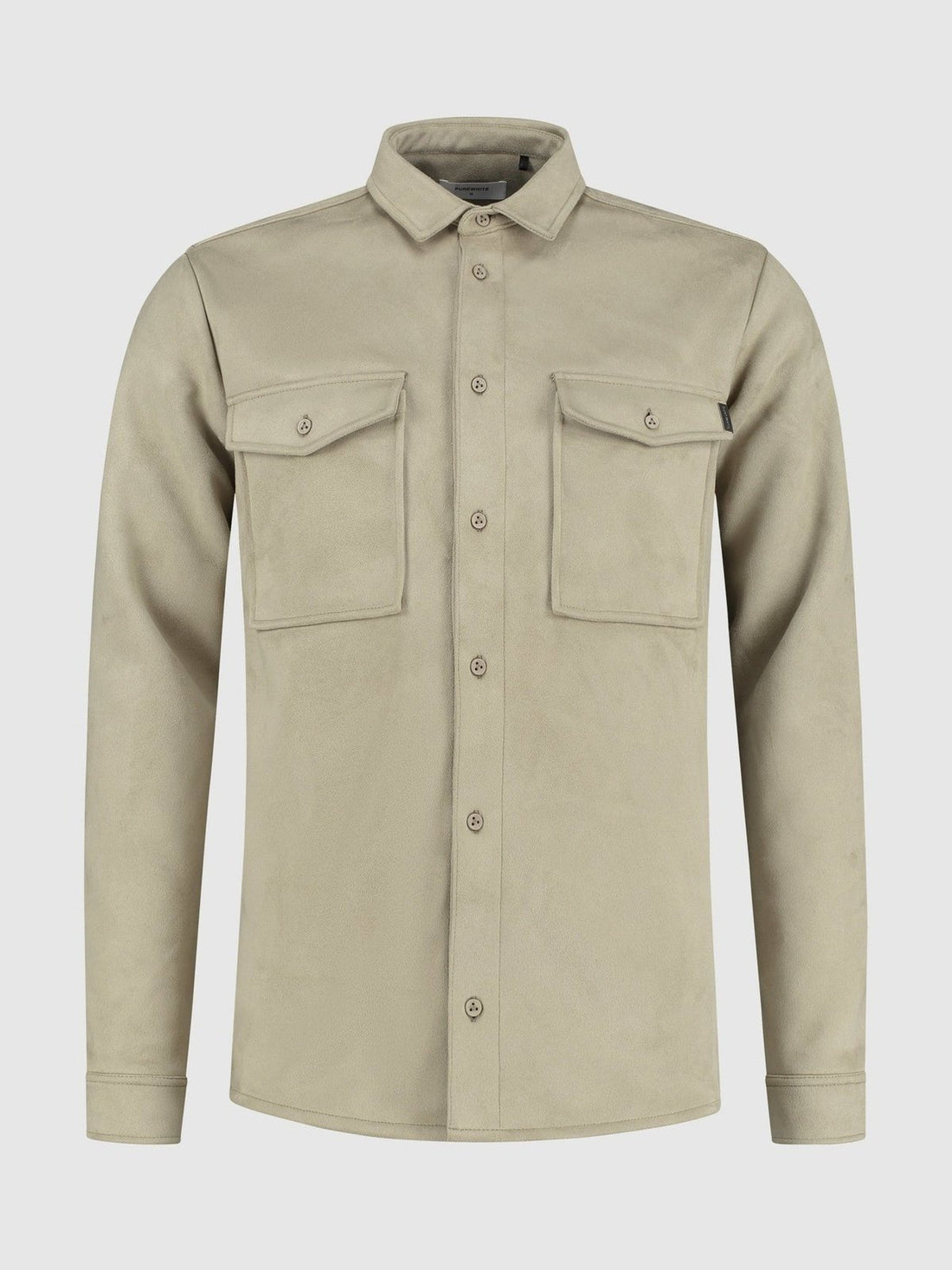 Shirt in vegan suedine with front pockets