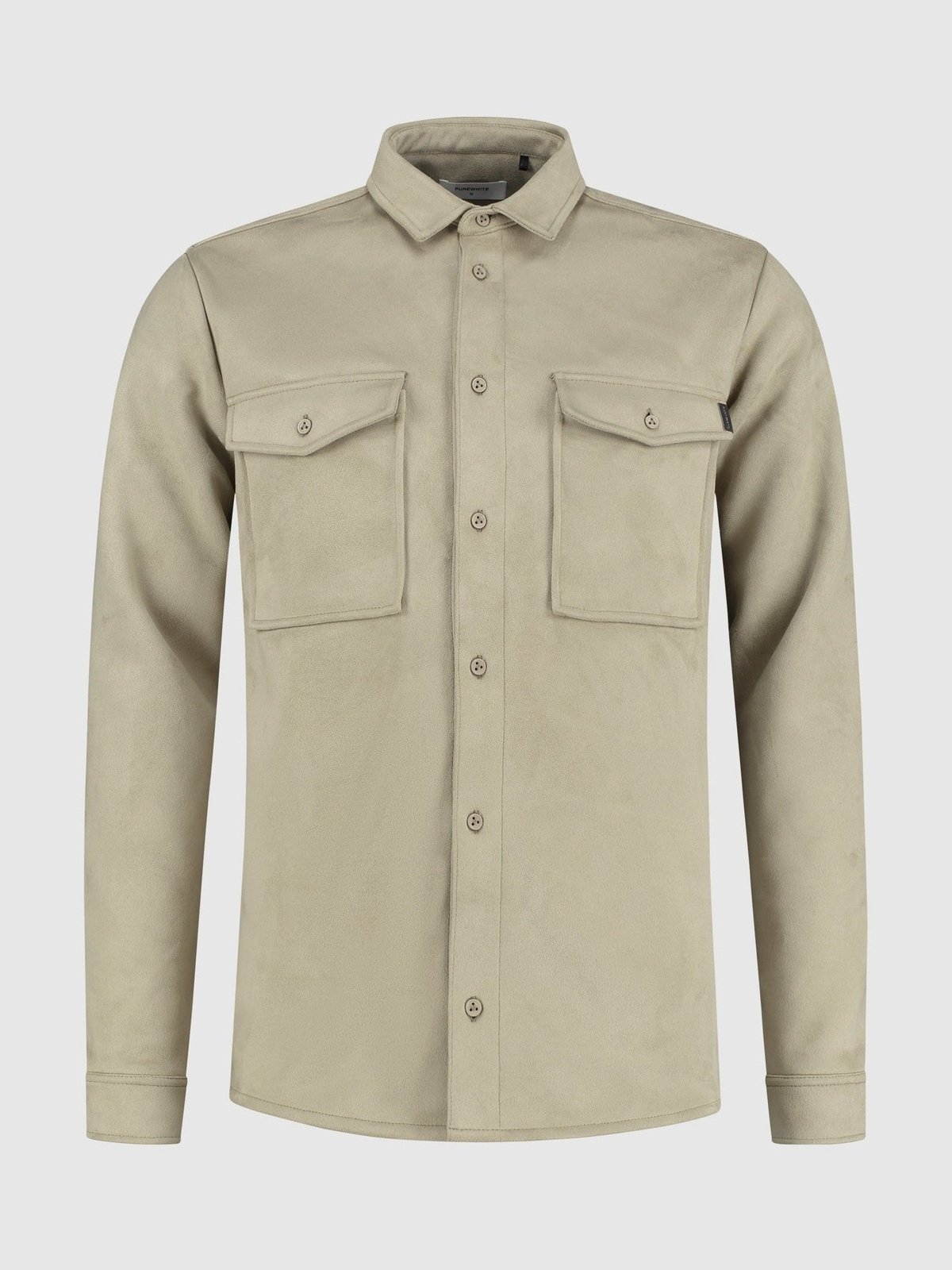 Shirt in vegan suedine with front pockets