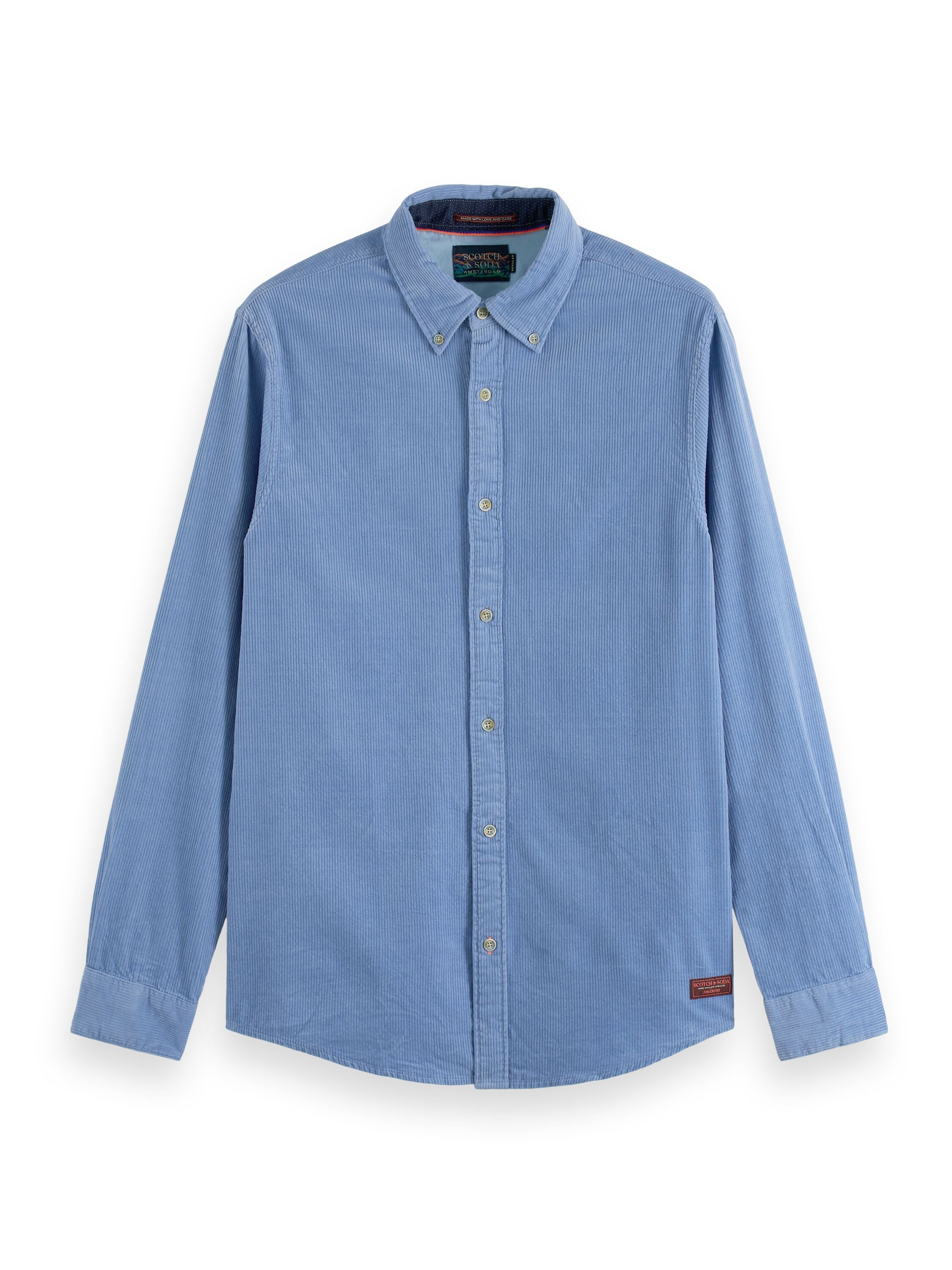 Regular fit- cotton corduroy overhemd - Winter Sky
