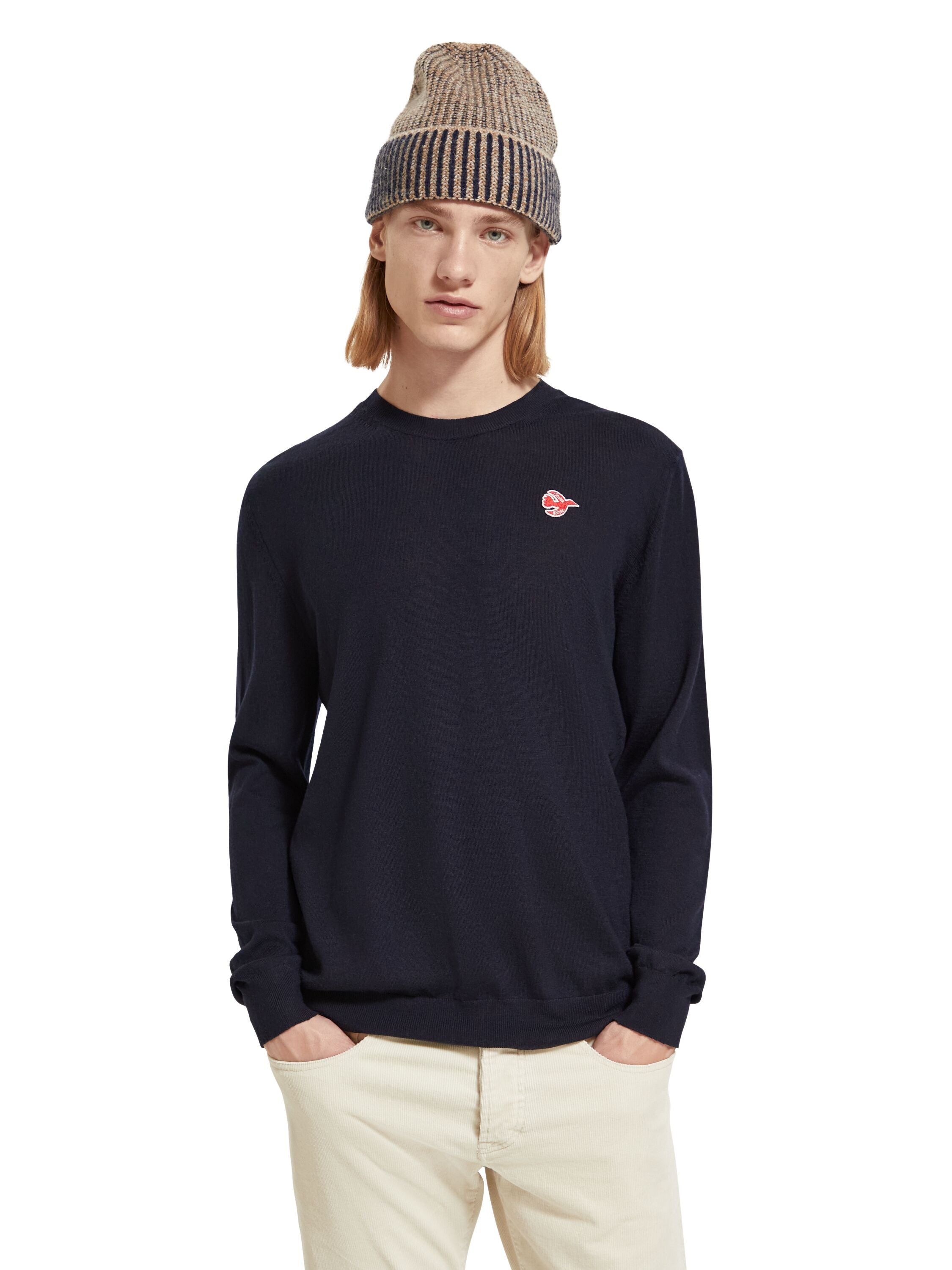 Regular fit free spirit bird pull in Merino Wool Night